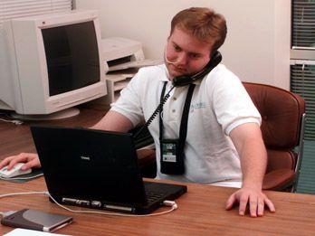 person on phone